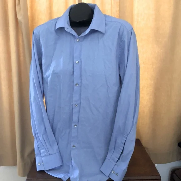 calvin klein light blue dress shirt Rockefeller Short Velvet Navy Gown w/ Quilted Satin main image 0